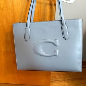Coach Sky Blue Leather Tote***brand new without tags**